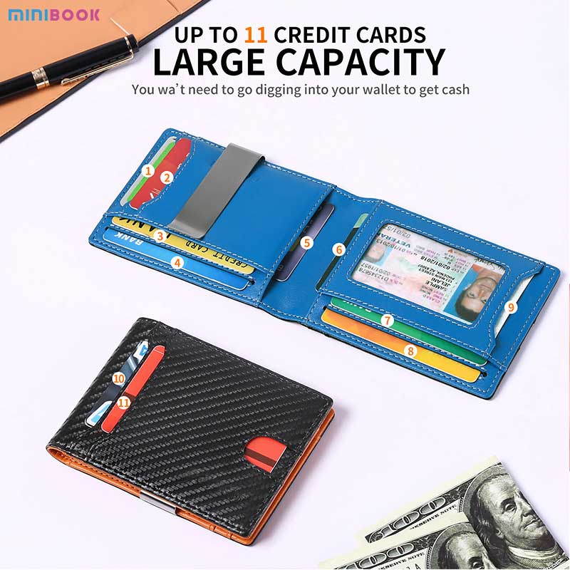 Custom Brown Full Grain Leather Short Wallet Crazy Horse Anti RFID Blocking for Man