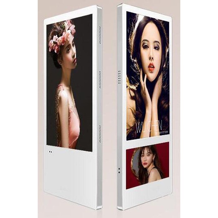 UHD 65" inch Large LCD LED digital video photo frame with Wood frame for NFT advertising display with wooden frame monitor