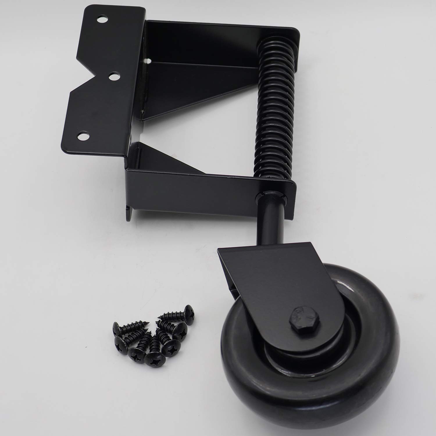 Zinc plated Spring loaded swivel caster wheel rubber wheels for wooden gate fence