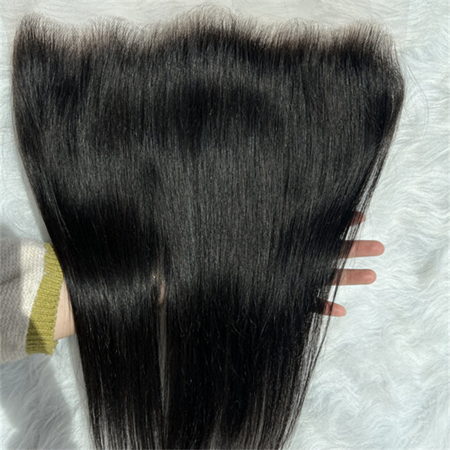 13x6 HD Straight Lace Frontal Closure Bleached Knots Virgin Indian Human Hair