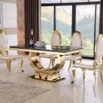 Steel And Marble Apartment Dining Tables Light Luxury Length 1.6M