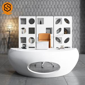 Quality High Glossy Curved Edge CEO Office Desk Modern Salon Office Furniture wholesale