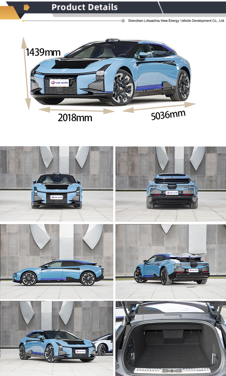 Max Speed 200 Gaohe Hiphi Z 2024 Pure Electric Luxury Energy Vehicle with 700km Range