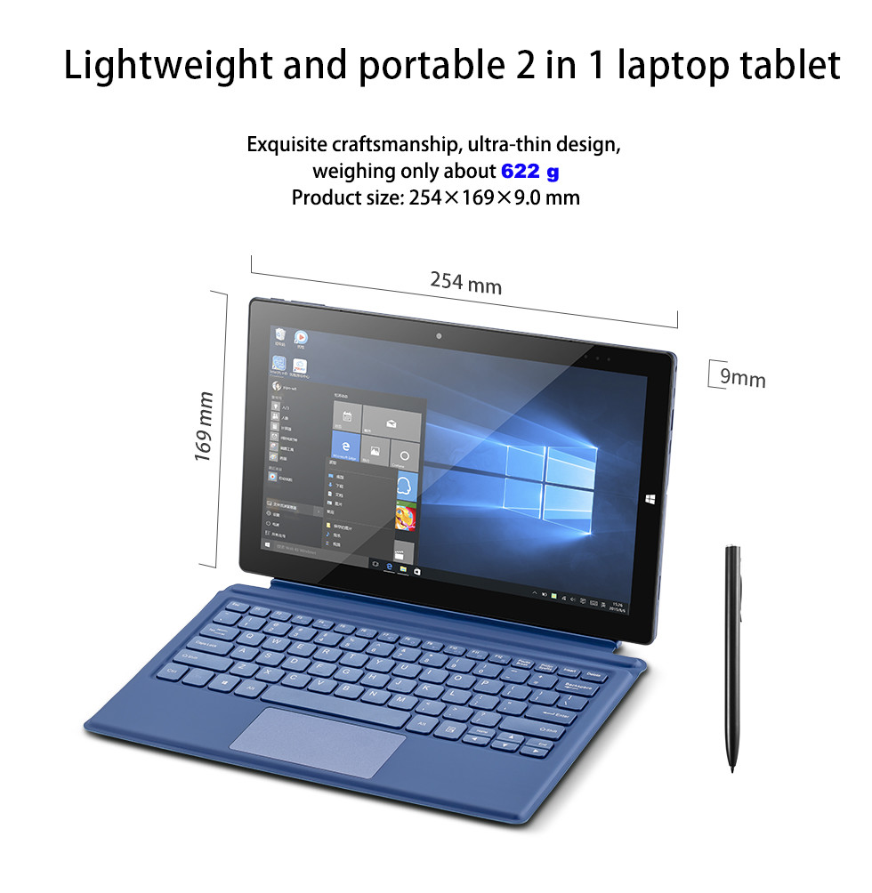 Windows 11 Touchscreen 2 In 1 Laptop Tablet With Pen Detachable Keyboard