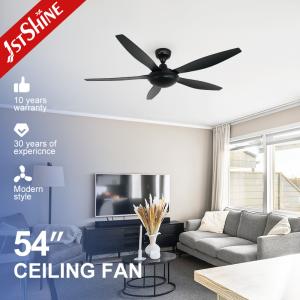 Quality 54 Inch Dc Motor Black Plastic Ceiling Fan With 6 Speeds Remote Control wholesale