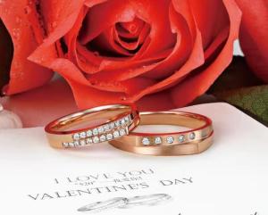 Quality Thick Texture 18K Gold Couple Rings wholesale