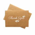 4 * 6 Inches Size Kraft Paper Card , Thank You Greeting Card With Matching