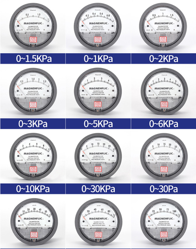 2000 Series Cast Aluminium Magnehelic Differential Pressure Gauge 2000 - 60 Pa