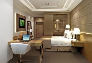 Quality Solid Wood Modern Hotel Bedroom Furniture Full Size Environmental Friendly wholesale