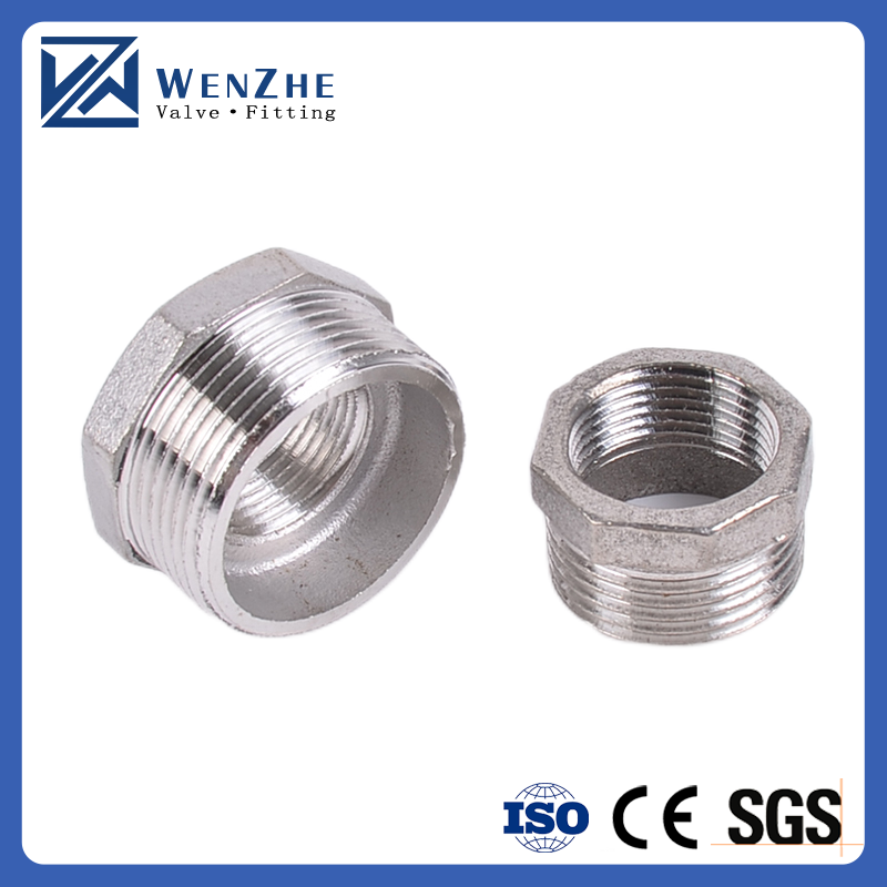Forged Stainless Steel 201 304 Pipe Fitting Hex Bushing Core Bushing Female Male Thread Joint