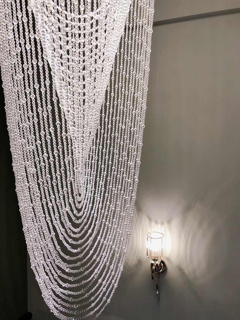 Luxury Stair Chandelier Lighting Crystal Tassel Indoor Lighting Restaurant Lobby Hotel Chandelier(WH-NC-32)