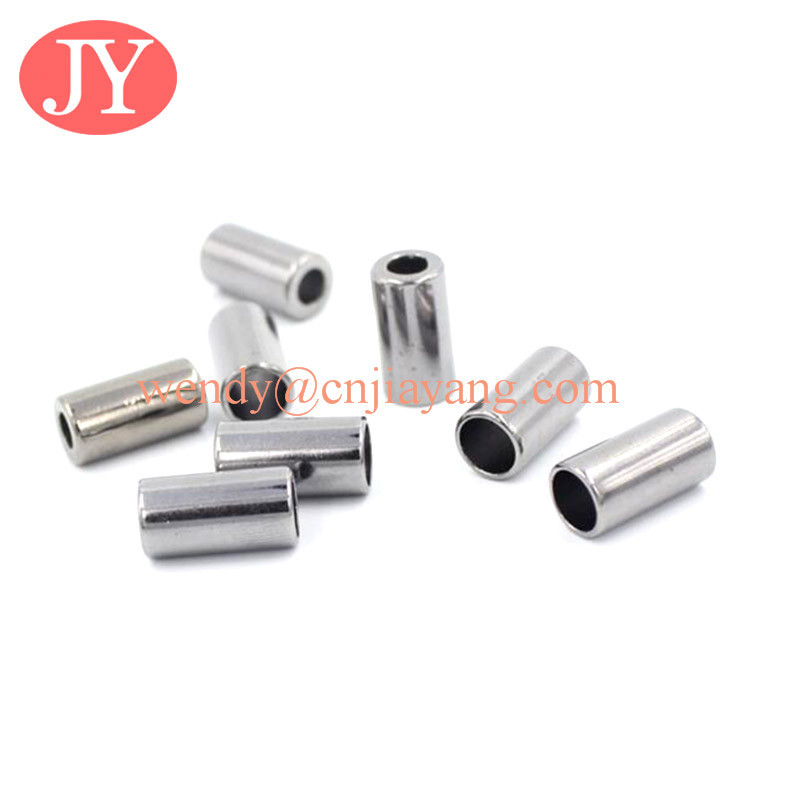 jiayang shiny silver metal toggle cord end cord cap for strings