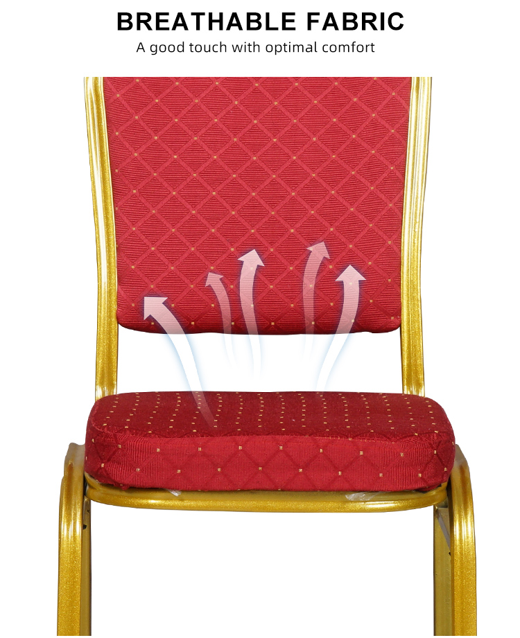 Stackable Gold Metal Party Din Chair For Hotel Banquet Wedding