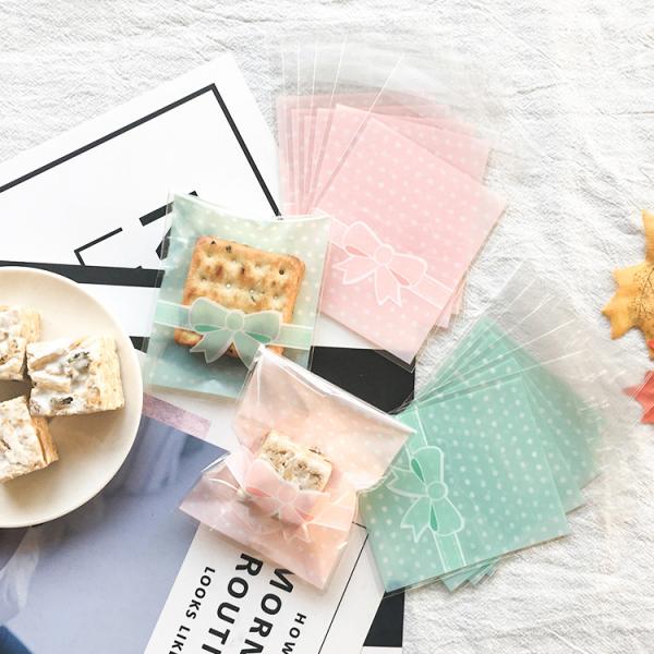 Custom Printed Lovely Clear Cookie Candy Gift Packaging Bags OPP Plastic Self