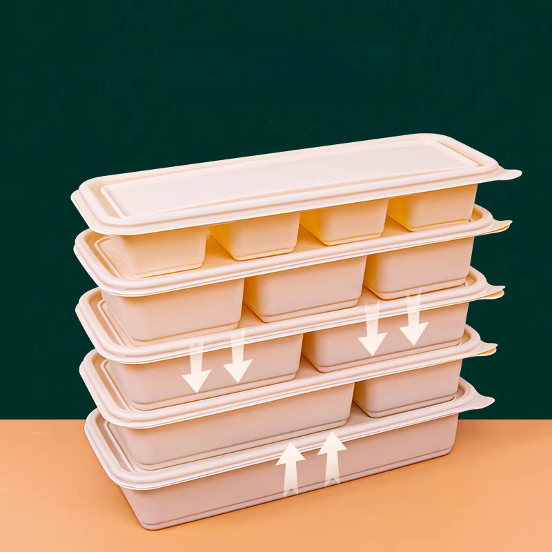 Rectangular Biodegradable Meal Prep Containers 2 Compartment Eco Disposable Bowls