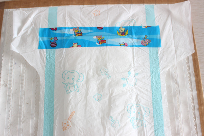 50pcs/bag B Grade Disposable Baby Diaper Stock Lot with Green ADL in Transparent Bag