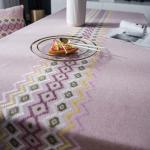 Ribbon Luxury Table Linens Cotton Linen Embroidery Fabric Cover Tablecloth