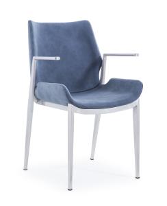 Quality Stainless Steel Frame 46cm Luxury Dining Chair With PU wholesale