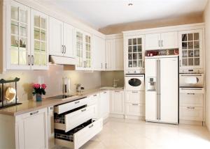 Quality Solid Wood Contemporary Kitchen Cabinets Paint Finish Luxury Furniture wholesale