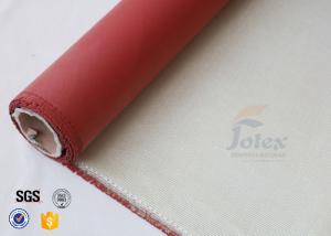 Quality 0.7mm 36&quot; High Silica Cloth Satin Weave Red Silicone Coated Fiberglass Fabric wholesale