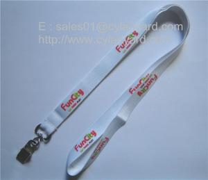 Quality Swivel metal card jaw clip polyester lanyards, id badge lanyard with metal jaw clip, wholesale