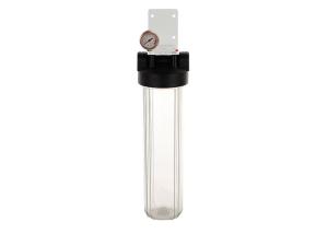 Quality 20'' big clear whole house water filter housings 1'' port with metal bracket wholesale