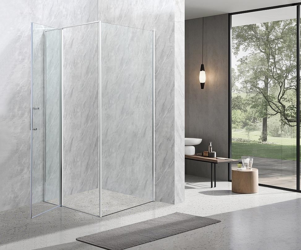 Square Shower Enclosures 6/8mm Tempered Glass And Chromed Alum Frame