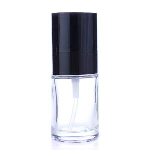 Quality Empty 30ml Cosmetic Container Makeup Liquid Foundation Glass Bottle With Black Pump F037 wholesale