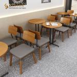Solid Wood Dinning Chair, PU Leather & Fabric Upholstery, Hotel Dinning Chair,