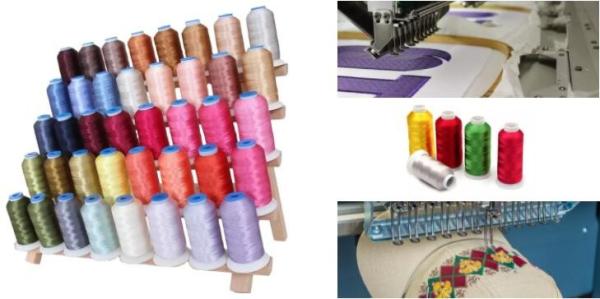 100% Polyester Trilobal Filament Embroidery Thread 108D/2 5000Y