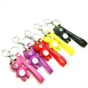 Quality Soft Touch PVC Plastic Custom 3D Bear Figure Key Chain Waterproof Use In Promotional Gifts wholesale