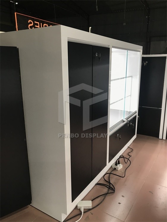 OEM Glass Mobile Phone Display Showcase 3mm Thick Stainless Steel