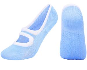 Quality Blue Ladies Ballet Yoga Grip Socks Professional Anti Slip Bandage For Sports Pilates wholesale