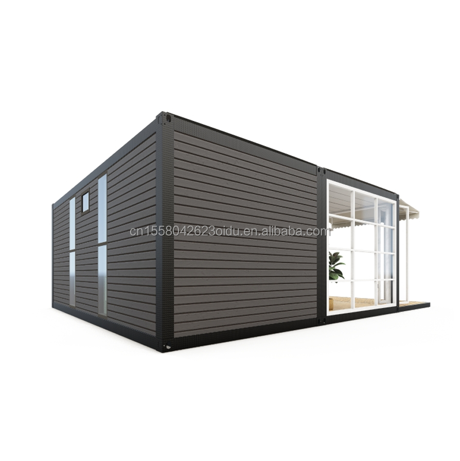 Style Two Bedrooms Container House with Galvanized Steel Square Tubes Structure and Kitchen Living Room