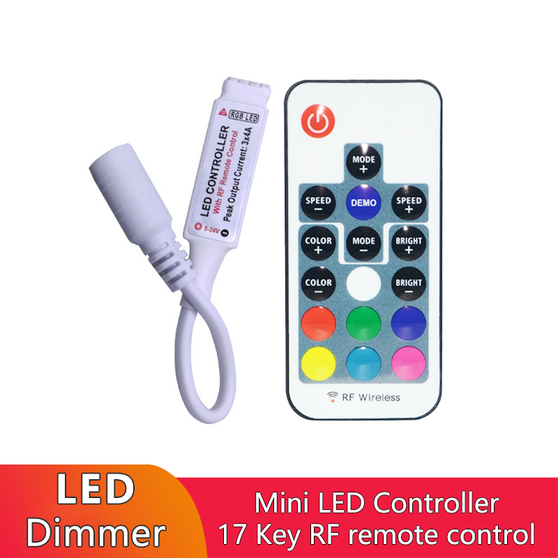 17 Key LED Mini Controller 12V 3 Channel RF Wireless Remote For 5050 LED Strip