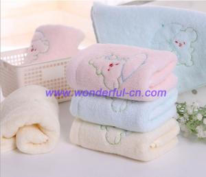 Quality Custom blue and pink and yellow embroidered hand towels wholesale