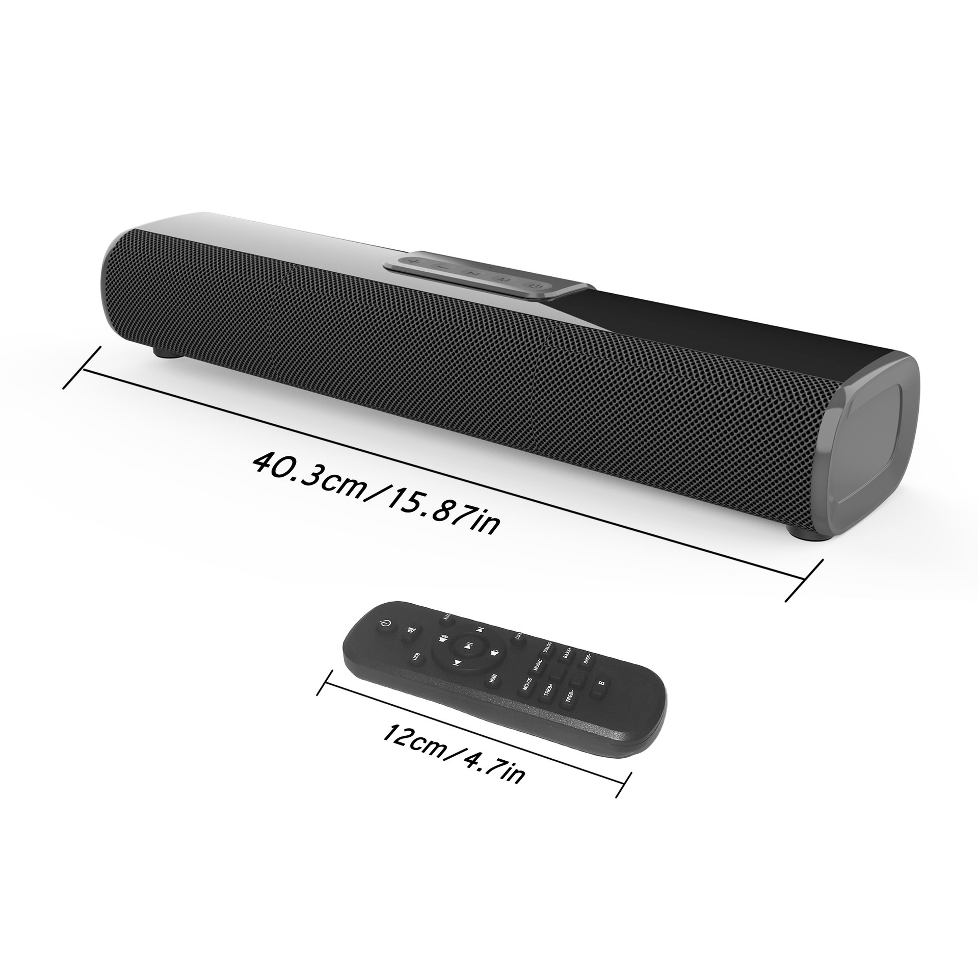 Remote Control 2 Speakers Home Theater Soundbar 2.402-2.480GHz Frequency