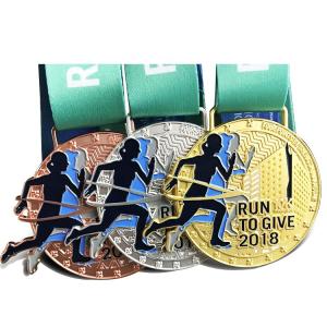Quality Design your own sport marathon running finisher Zinc alloy medal with lanyard wholesale