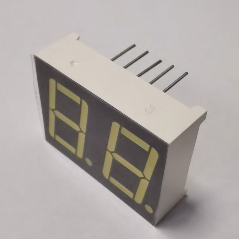Common Cathode 7 Segment LED Display Dual Digit 14.2mm White Color