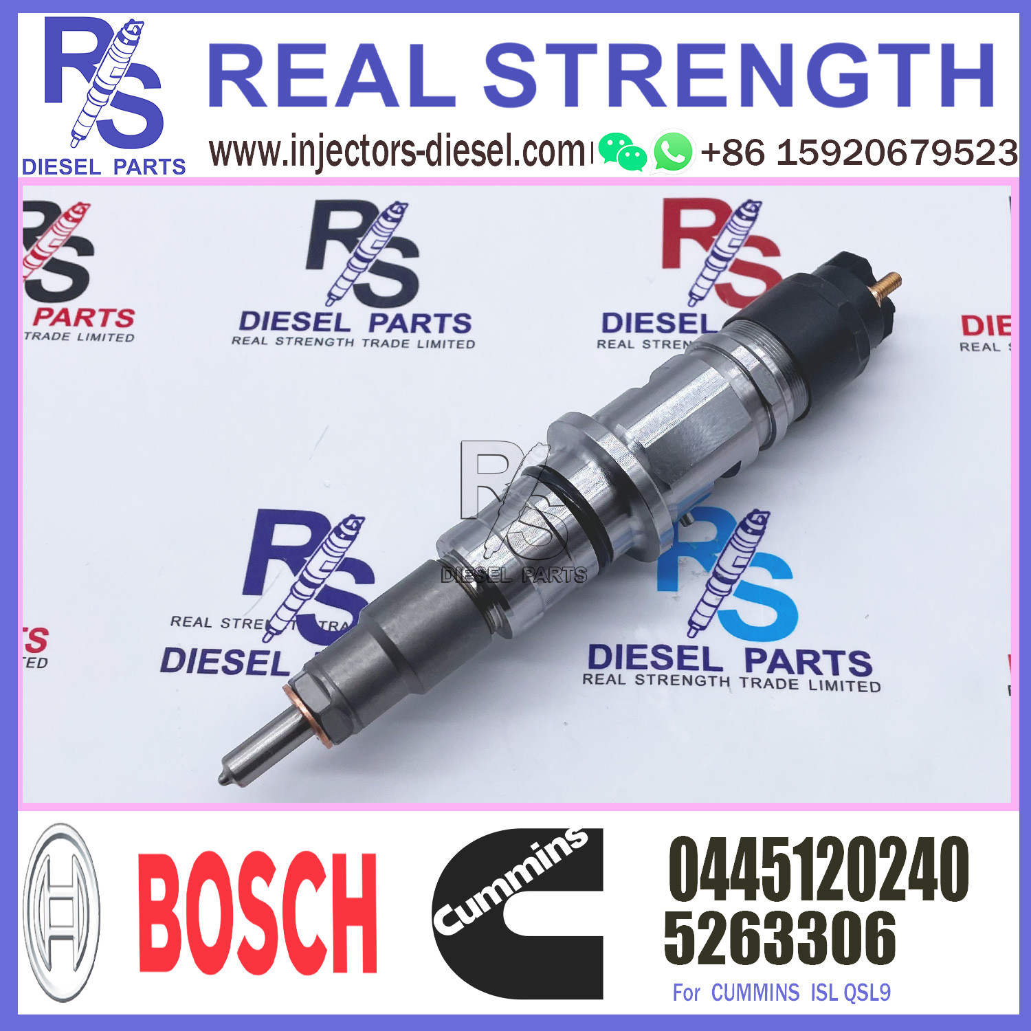 High performance diesel engine common rail fuel injector 5263306 0445120240