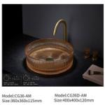 Functional Glass Basin Sink Polished For Contemporary Bathroom