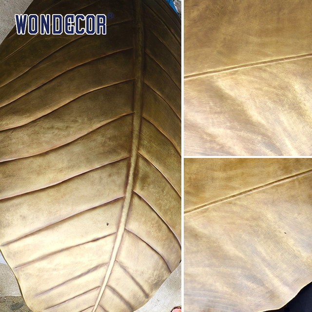 Modern Large Outdoor Abstract Metal Leaf Copper Sculpture