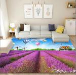 3D Lavender Tulip Pattern Household Bedroom Living Room Floor Carpet Special