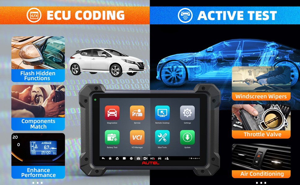 Autel MaxiCOM MK908 PRO II Automotive Diagnostic Tablet Support Scan VIN And Pre&Post Scan