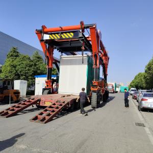 Quality 60T Electric Straddle Carrier Price Red Container Lifter Truck For Material Handling wholesale