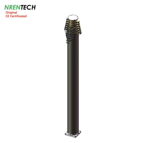 15m heavy duty pneumatic telescopic mast for mobile antenna tower 300kg payloads