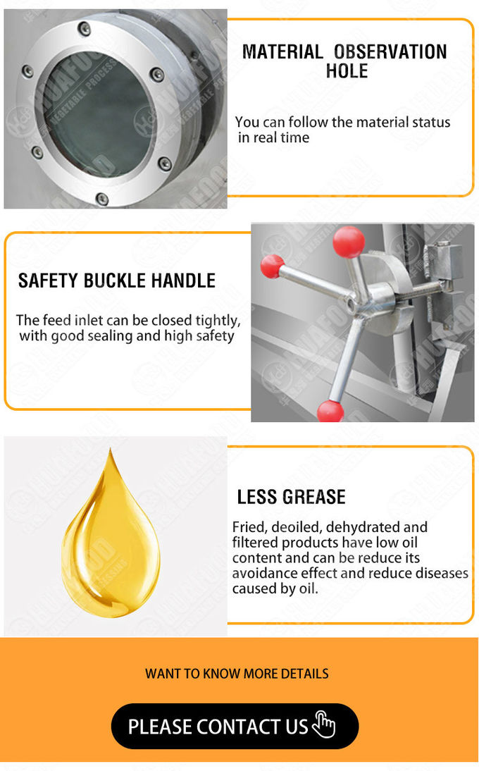 0.098Mpa Corn Thermal Oil 60kg/Time Vacuum Fryer Machine