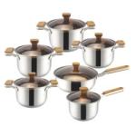 Factory Wholesale Different Size Cookware Set Custom Pots Wholesale 12pcs