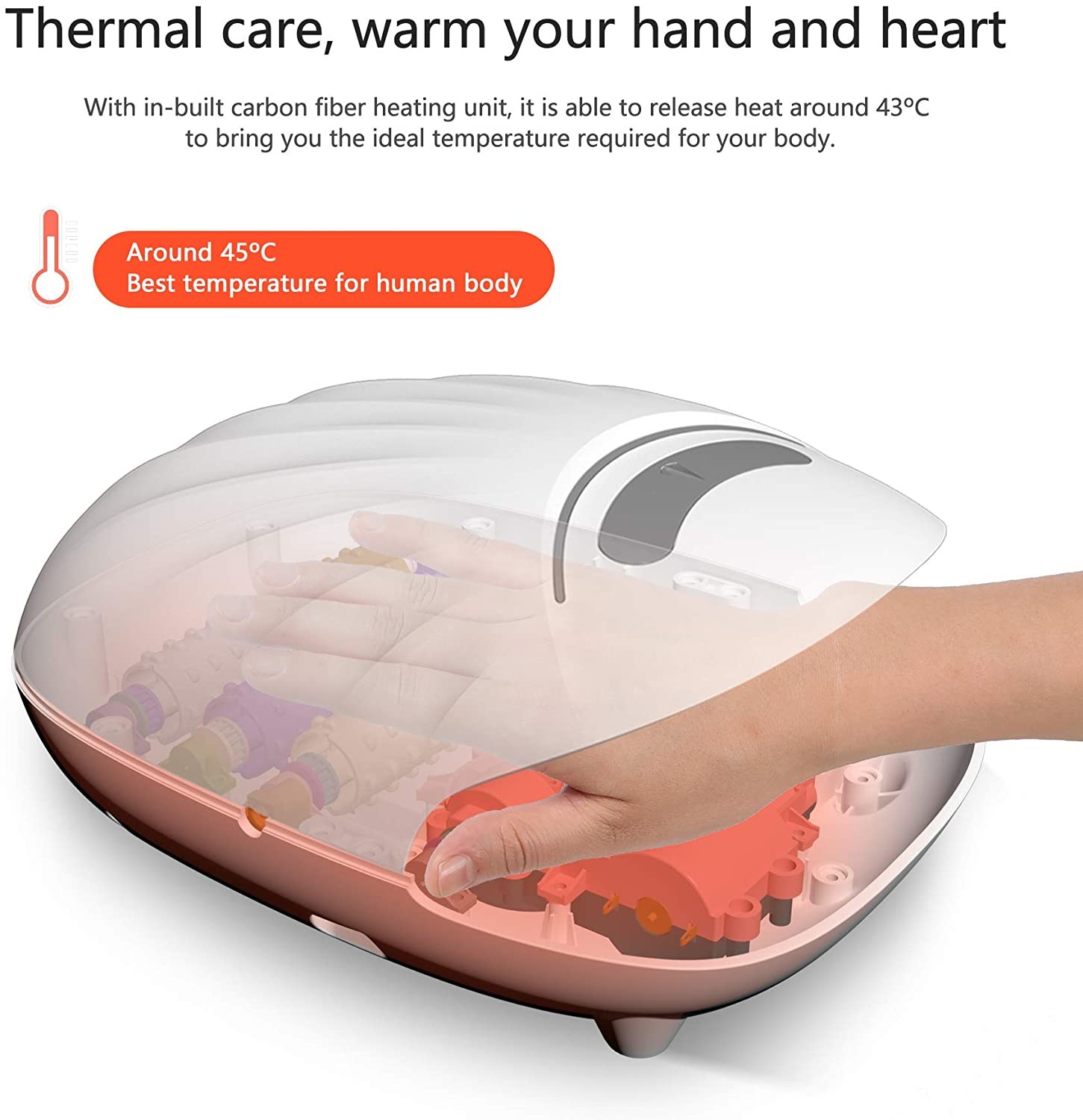 ROHS Adjustable Wireless Compression Hand Massager Rolling With Warm