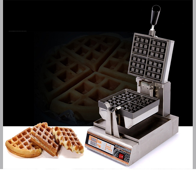 Simple Snack Food Processing Equipment / Single Head Square Electric Waffle Machine